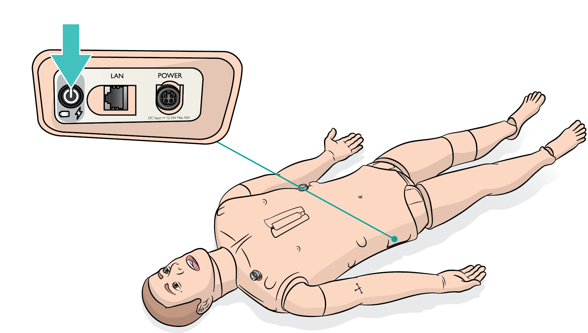SimManTrauma_DrugArm_Turning_On_the_Patient_Simulator.png